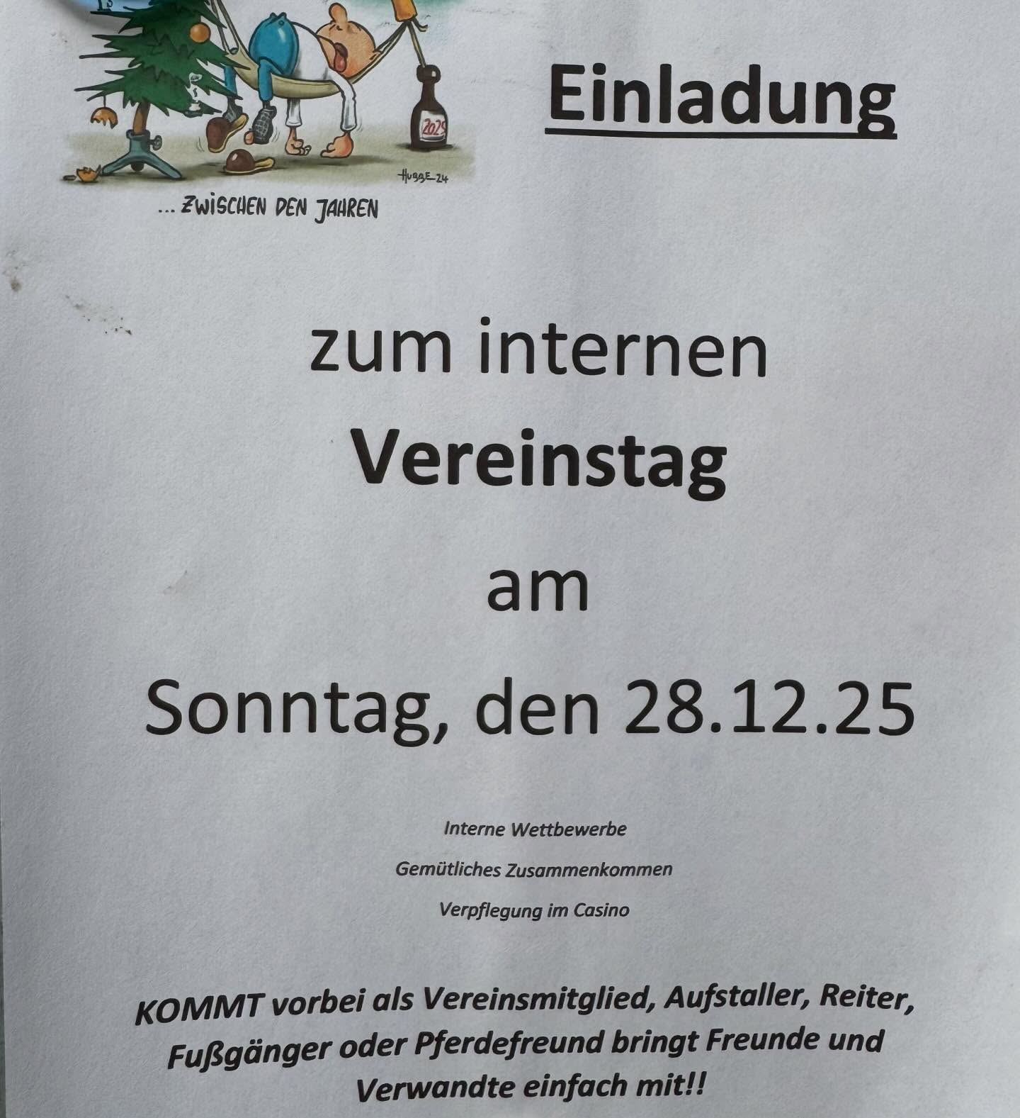 Hallo Liebe Vereinsmitglieder, auf unserem Vereinsinternem Turnier sind noch Plätze frei 🐴🏆 