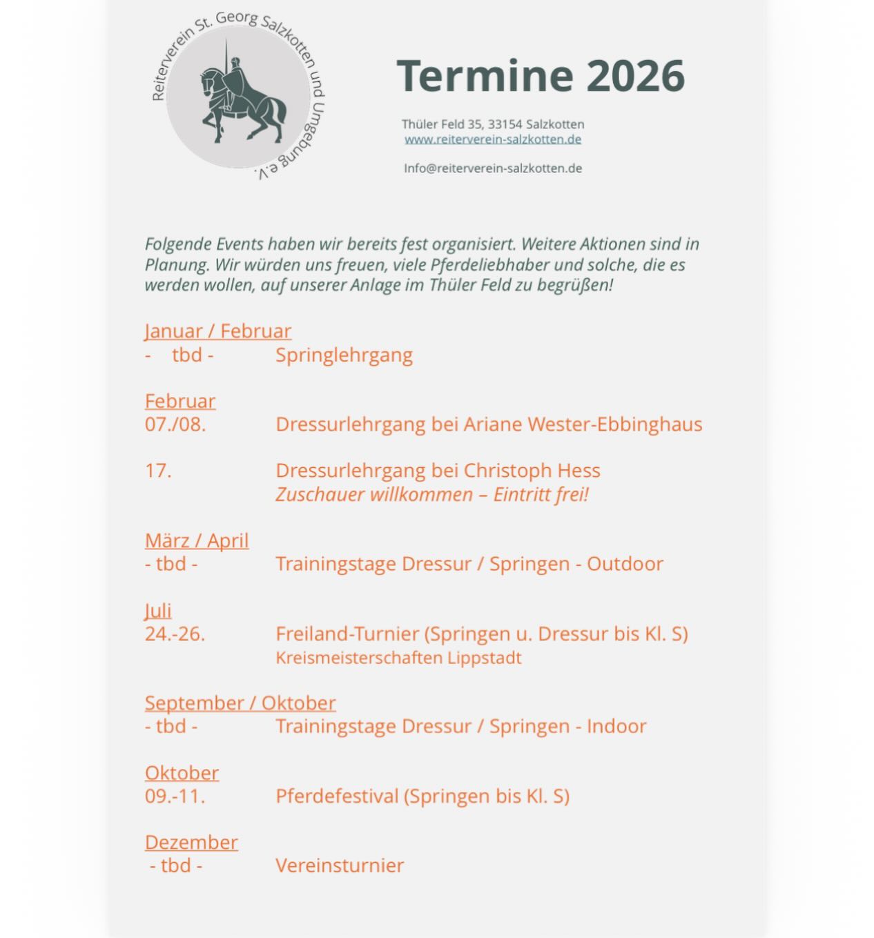 ✨Unsere Highlights in 2026✨ 
